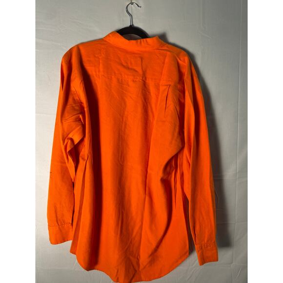 Duck Head Jeans Co. Orange Button Up Hunting Shirt Long Sleeve Pockets Medium - Picture 2 of 4
